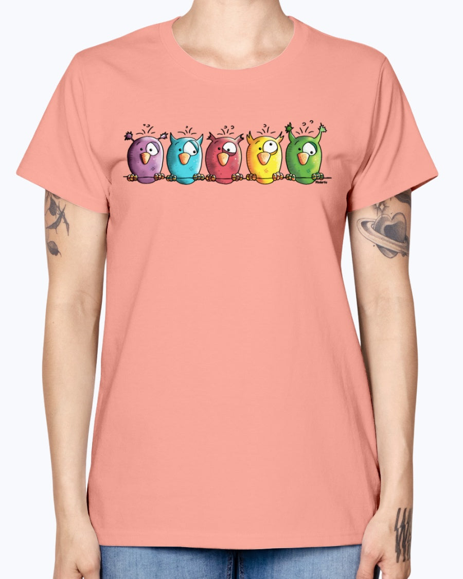Gildan Ladies Missy T-Shirt 16 colors    Funny Owls