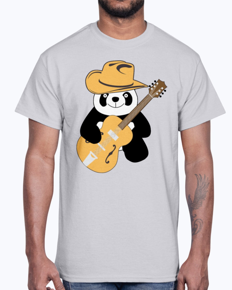 Men's Gildan Ultra Cotton T-Shirt  Funny panda with guitar
