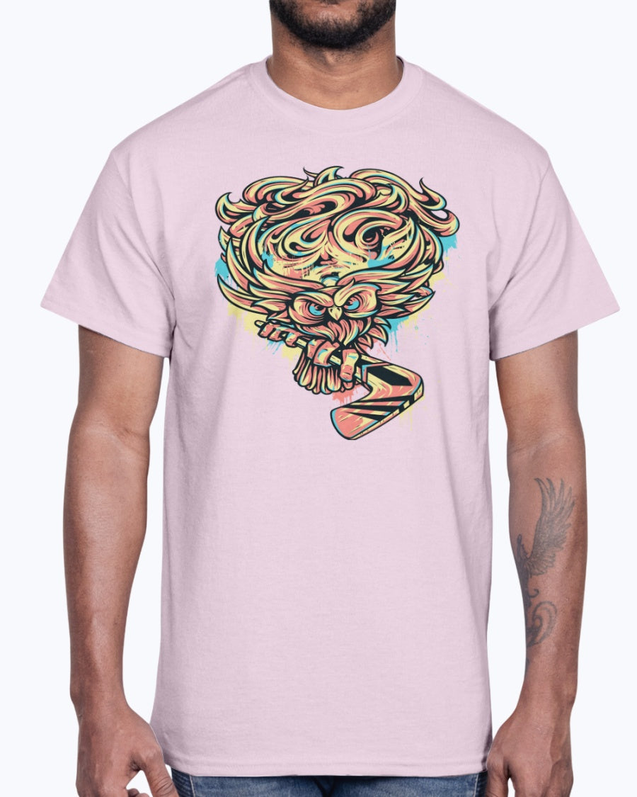 G2000 Unisex Ultra Cotton T-Shirt 12 Colors   Owl hockey player design-516