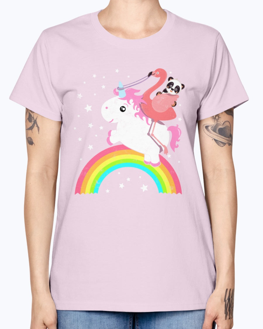 Gildan Ladies Missy T-Shirt  Cute Funny Unicorn Flamingo Panda Rainbow