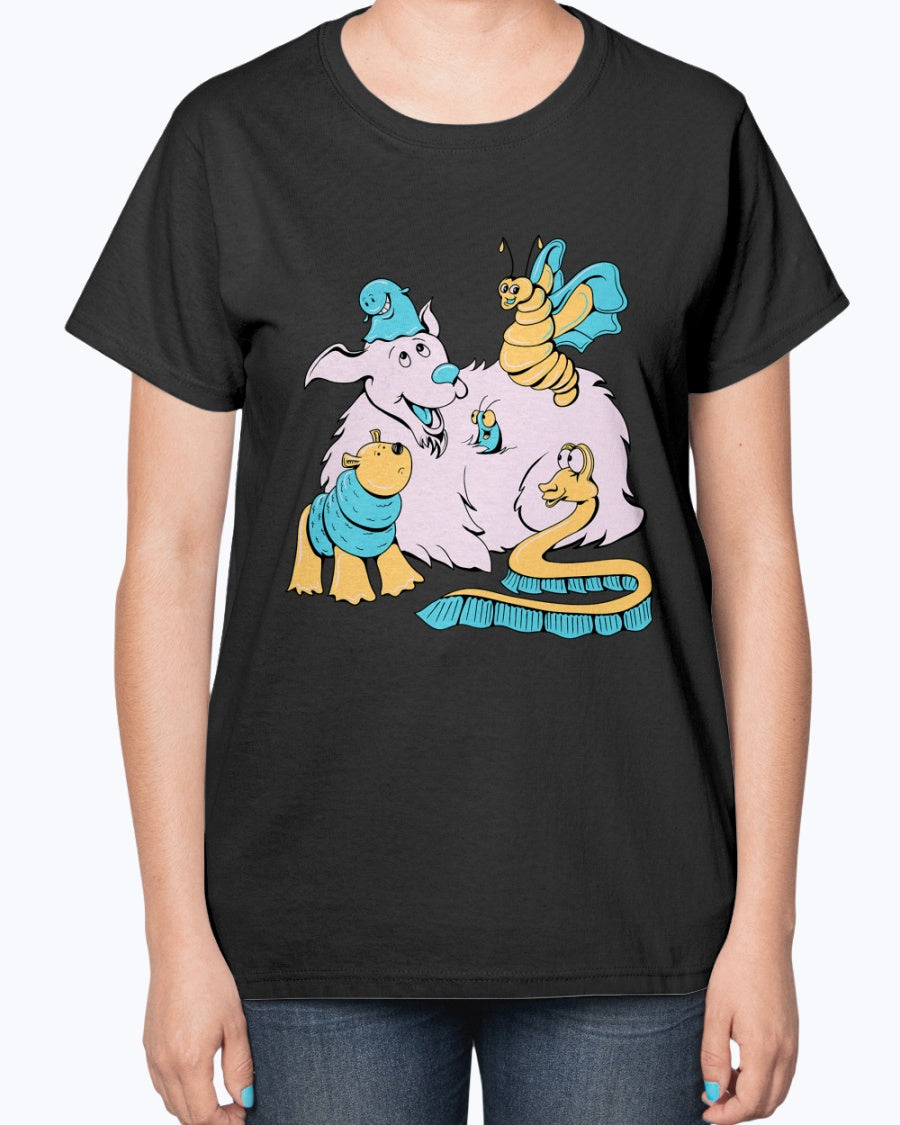 Gildan 2000L Ultra Cotton Ladies T-Shirt 13 colors Dark   Funny animals  Design-18
