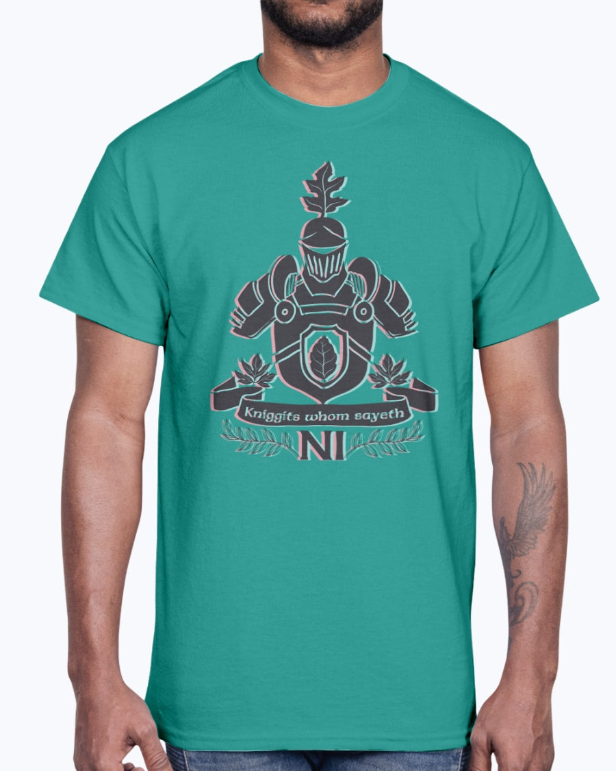 Men's Gildan Ultra Cotton T-Shirt 12 Dark colors. Kniggits from sayeth, design-925