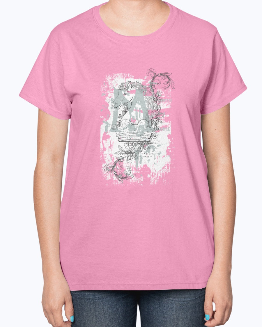 Gildan 2000L Ultra Cotton Ladies T-Shirt 14 colors Light    Crown and horse