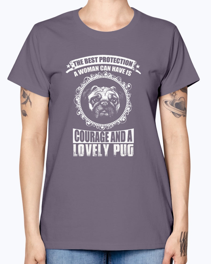 Gildan Ladies Missy T-Shirt 16 colors  Lovely pug
