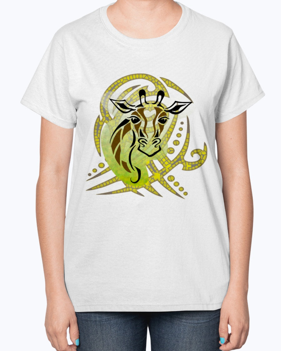 Gildan 2000L Ultra Cotton Ladies T-Shirt 14 colors Light   Giraffe with design