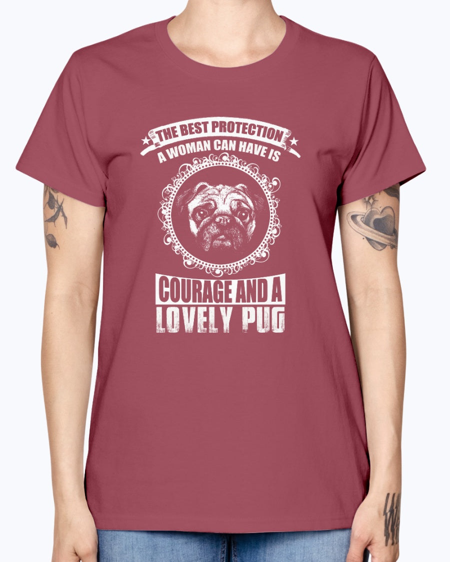 Gildan Ladies Missy T-Shirt 16 colors  Lovely pug