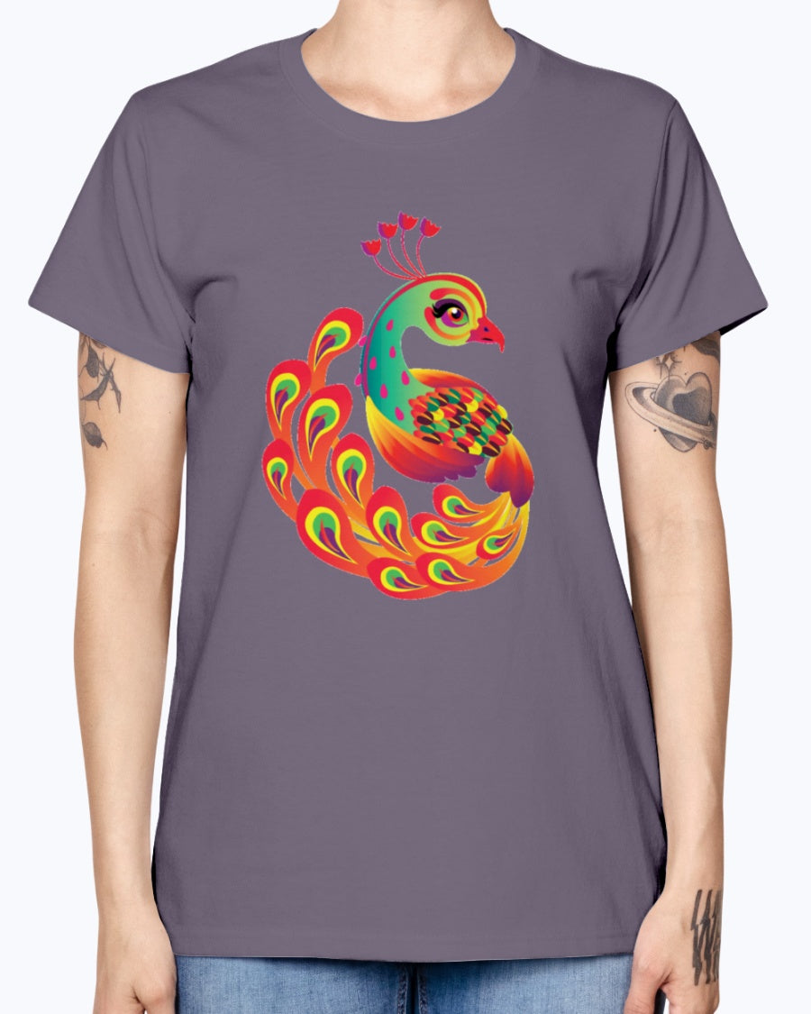 Gildan Ladies Missy T-Shirt 16 colors  Peacock new design