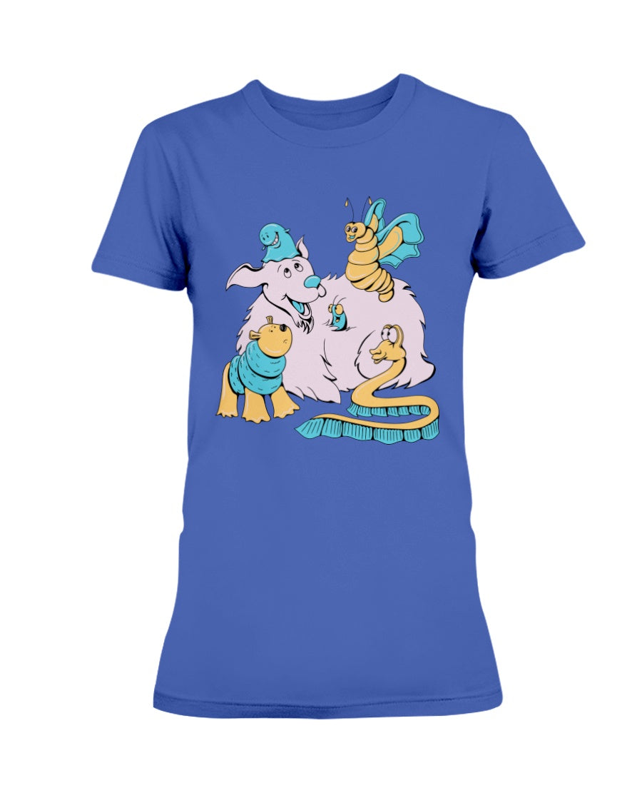 Gildan Ladies Missy Cotton T-Shirt My Happy Dog