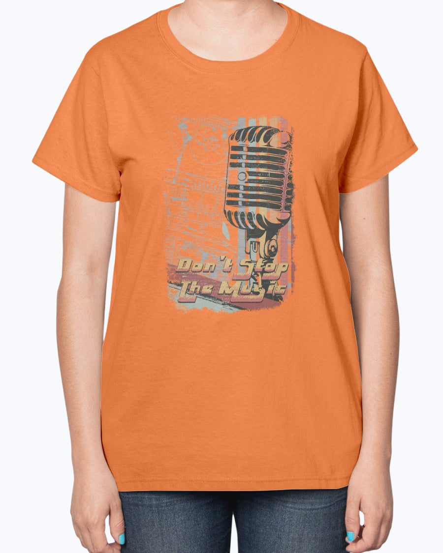 Gildan 2000L Ultra Cotton Ladies T-Shirt 14 colors Light   Don"t  stop the music,  design-353