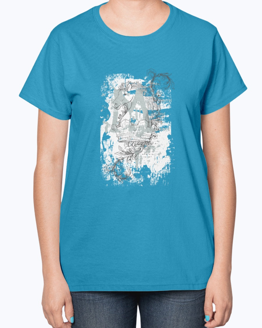 Gildan 2000L Ultra Cotton Ladies T-Shirt 14 colors Light    Crown and horse