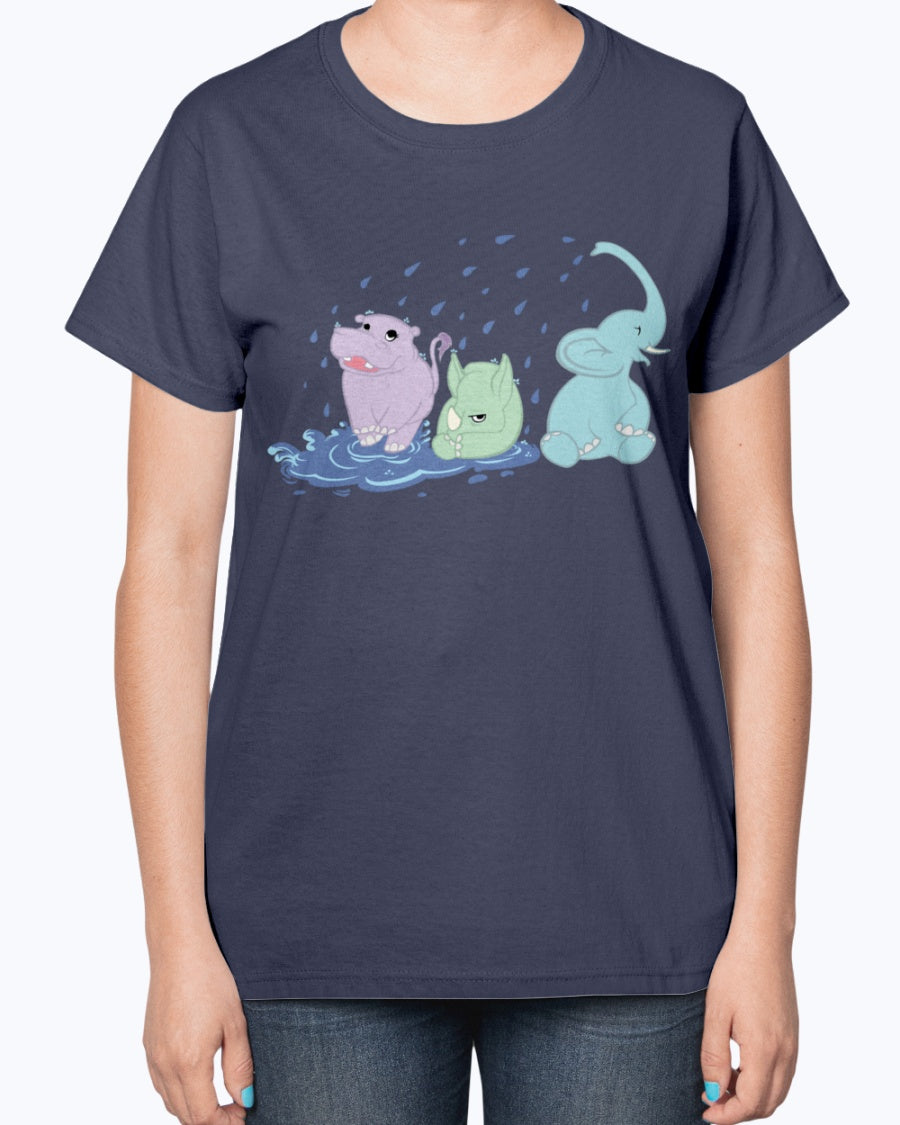 Gildan 2000L Ultra Cotton Ladies T-Shirt 13 colors Dark.  Puddle Pachyderms