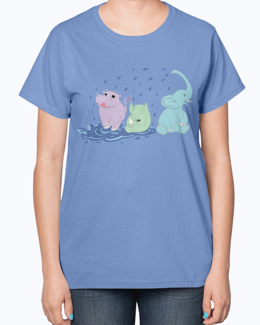 Gildan 2000L Ultra Cotton Ladies T-Shirt 13 colors Dark.  Puddle Pachyderms
