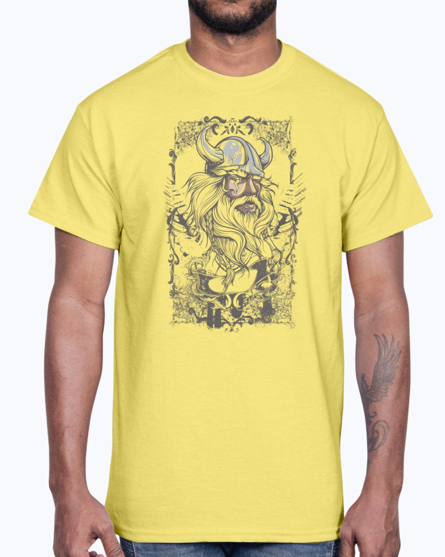 Men's Gildan Ultra Cotton T-Shirt 11 Light coloros       Viking -design-689