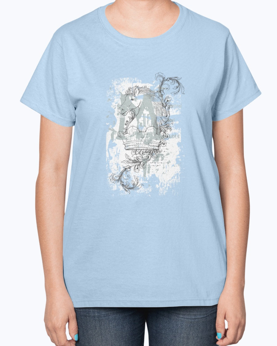 Gildan 2000L Ultra Cotton Ladies T-Shirt 14 colors Light    Crown and horse