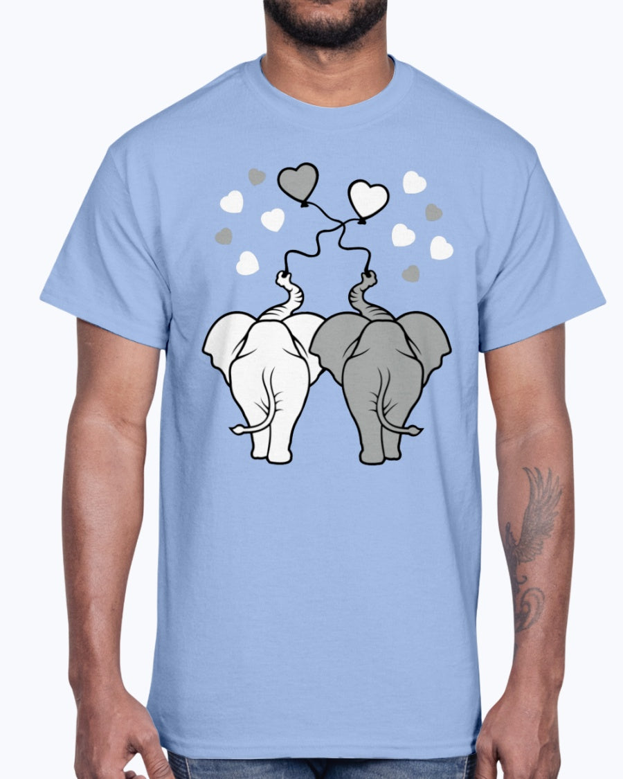 Men's Gildan Ultra Cotton T-Shirt    Asphalt elephants in love