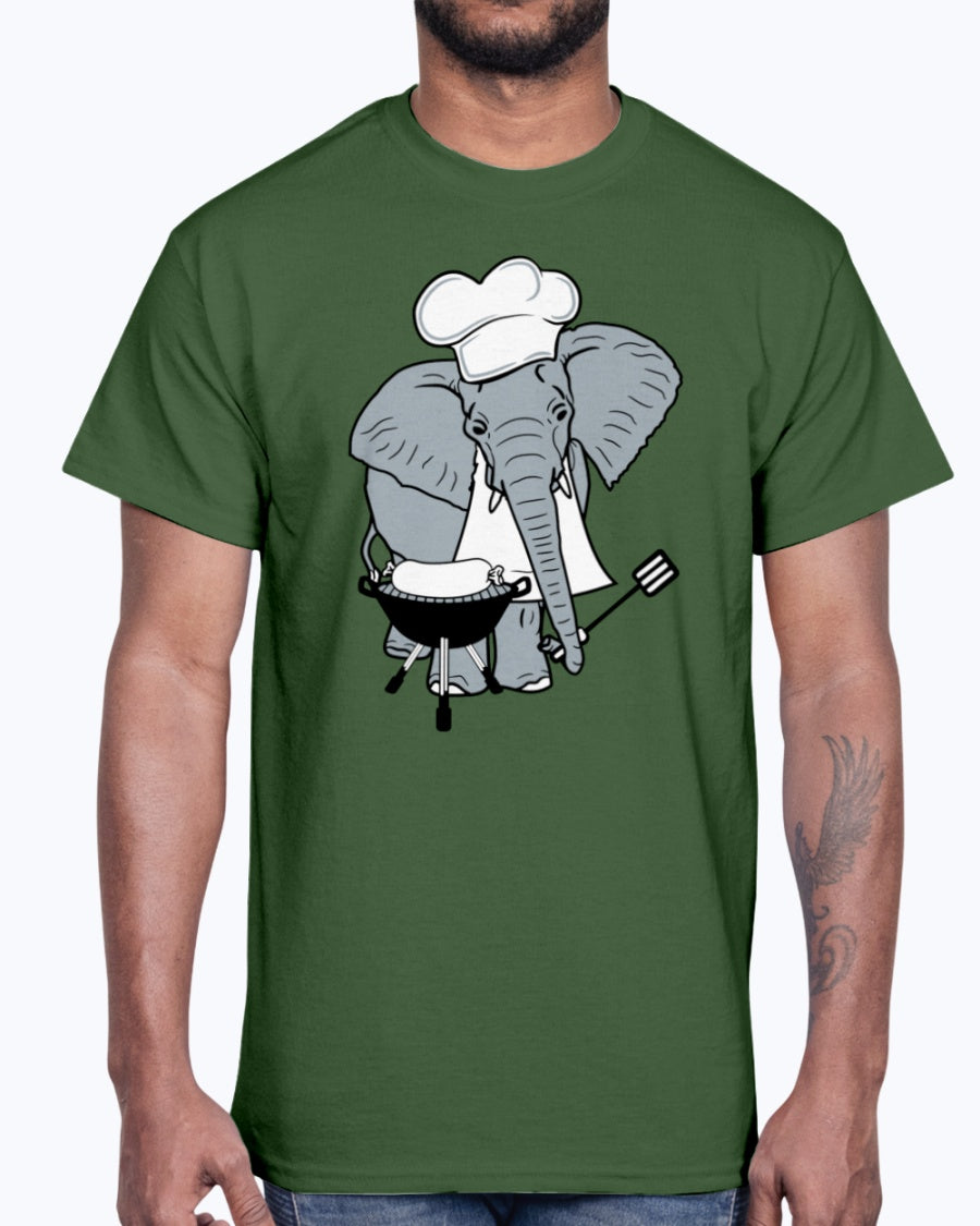 Men's Gildan Ultra Cotton T-Shirt    Cook,  hat, elephant, cute