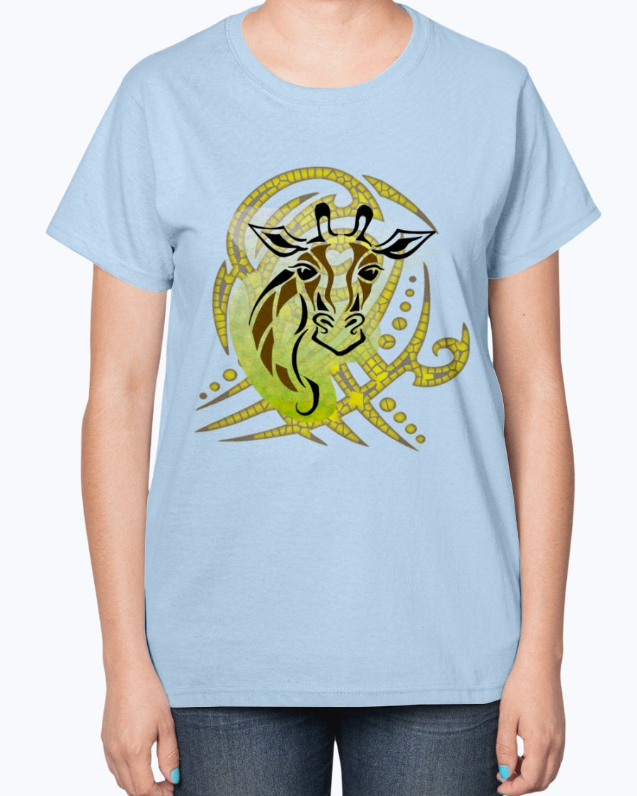 Gildan 2000L Ultra Cotton Ladies T-Shirt 14 colors Light   Giraffe with design