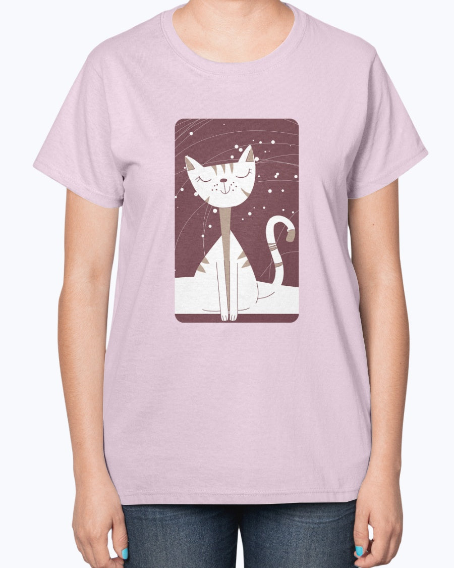 Gildan 2000L Ultra Cotton Ladies T-Shirt 14 colors Light    Happy cat, design-2055