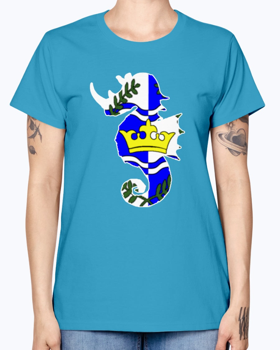 Gildan Ladies Missy T-Shirt  Atlantia heraldic rhino seahorse