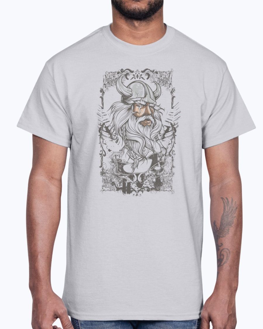 Men's Gildan Ultra Cotton T-Shirt 11 Light coloros       Viking -design-689