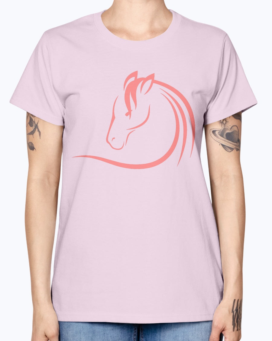 Gildan Ladies Missy T-Shirt . Horse head