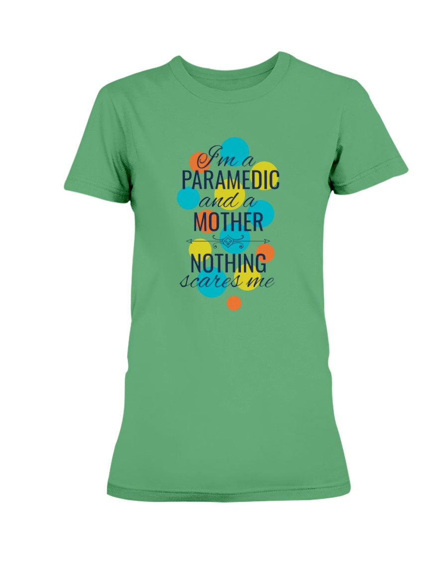 Gildan Ladies Missy Cotton T-Shirt PARAMEDIC AND MOTHER