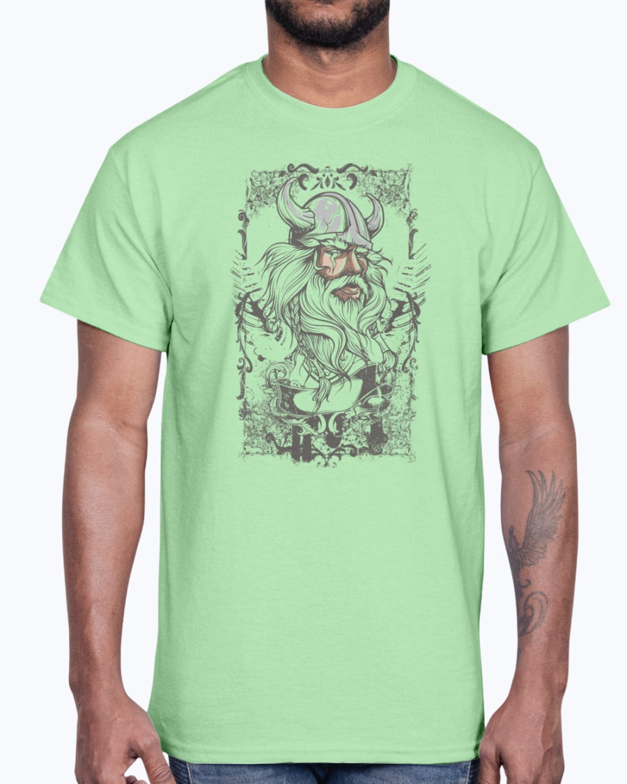 Men's Gildan Ultra Cotton T-Shirt 11 Light coloros       Viking -design-689