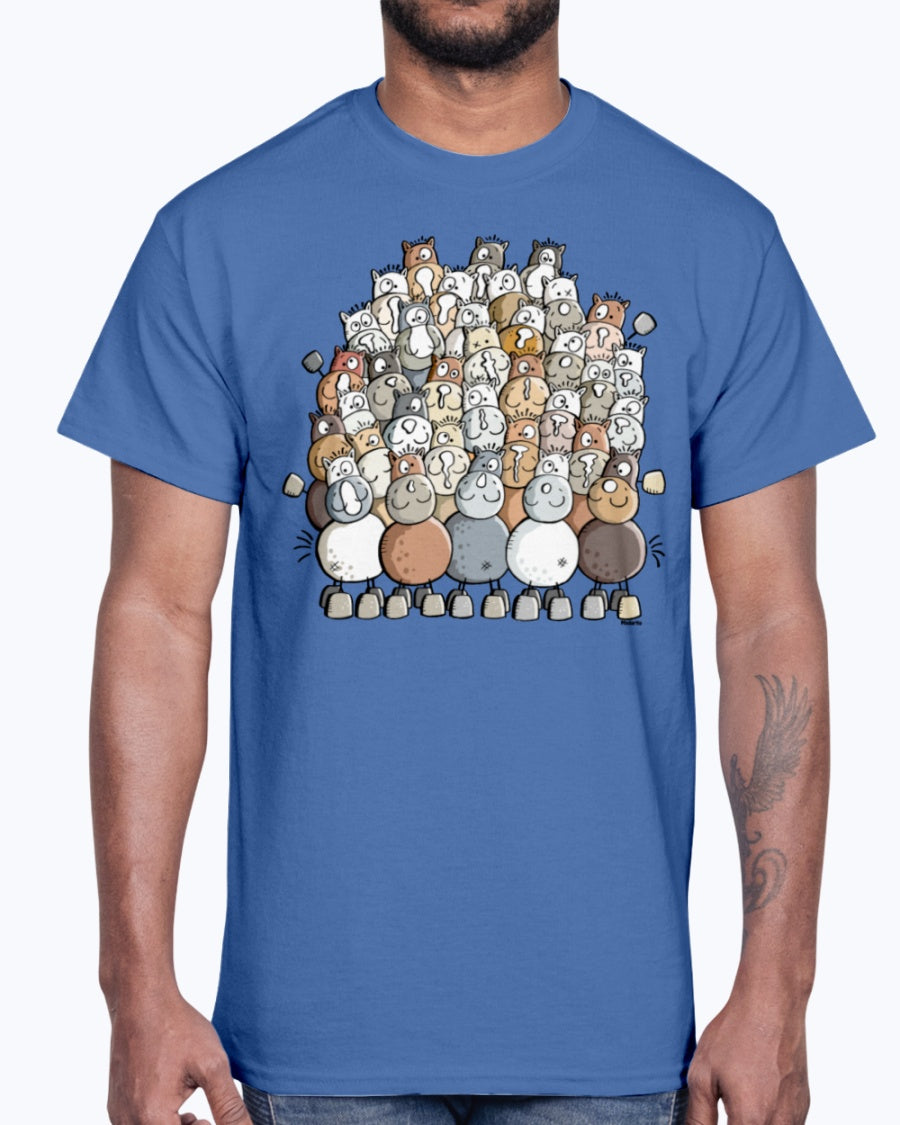 Men's Gildan Ultra Cotton T-Shirt   Colorful pile of horses