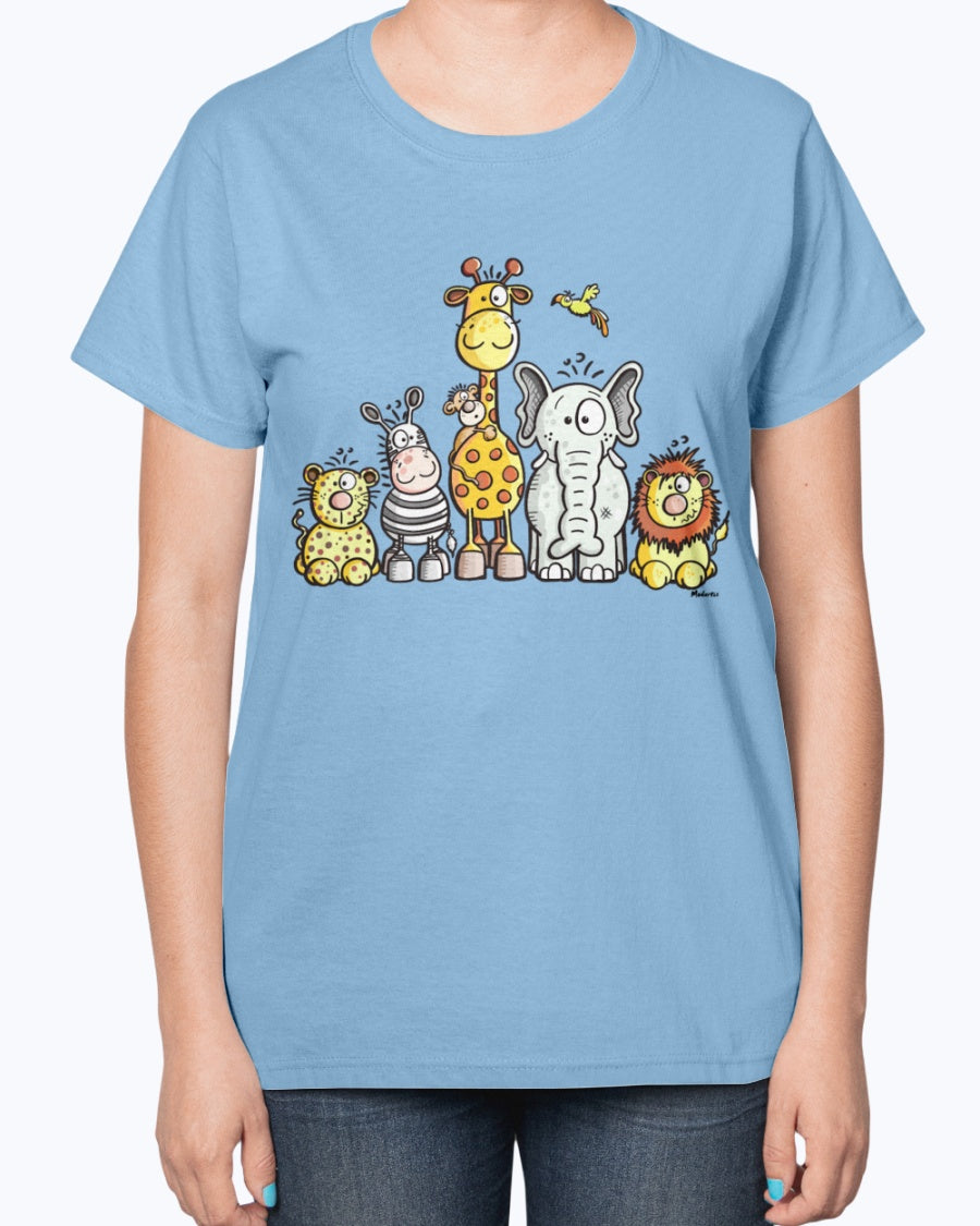 Gildan 2000L Ultra Cotton Ladies T-Shirt 14 colors Light  Happy African Animal Team