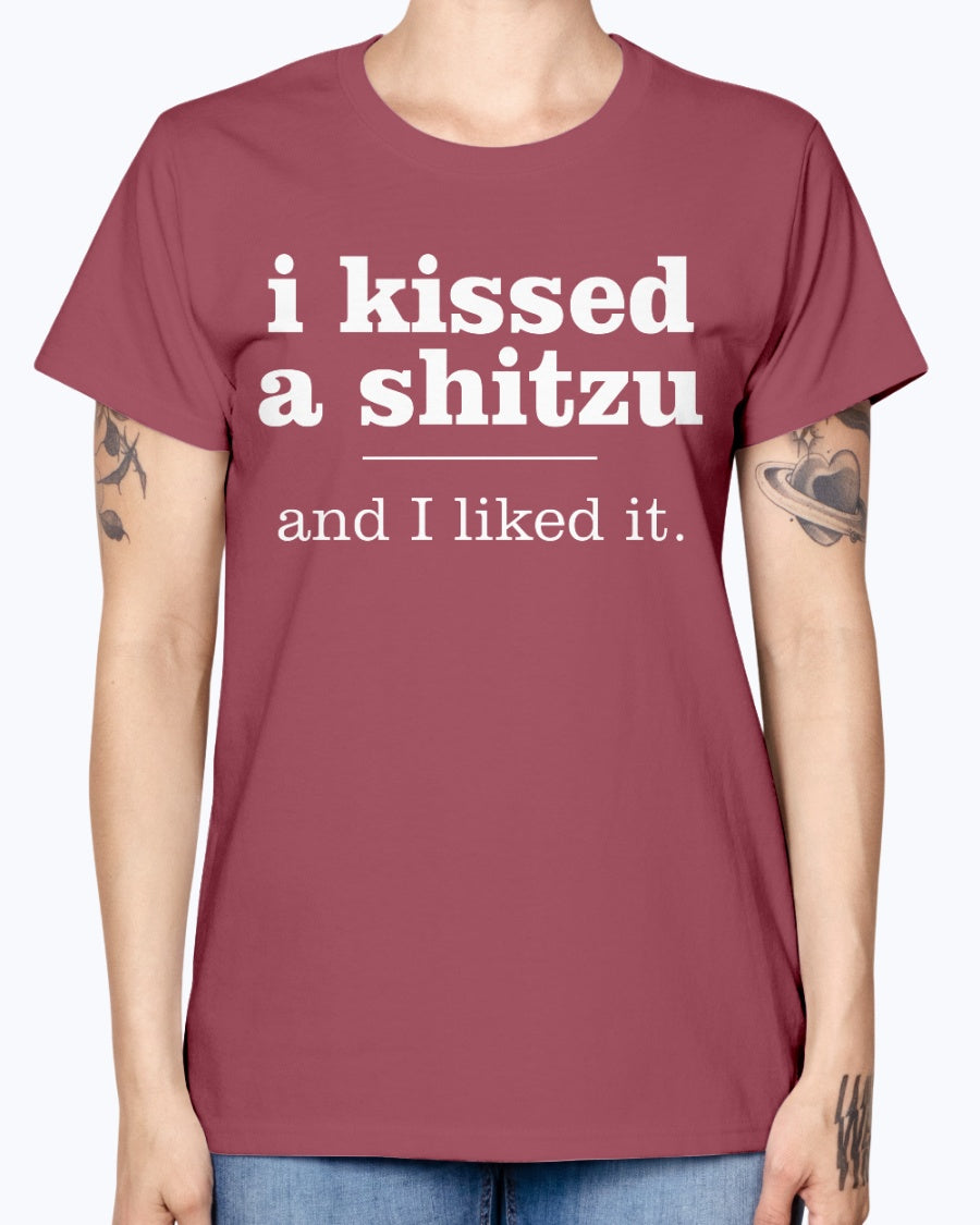 Gildan Ladies Missy T-Shirt  I kissed a shitzu