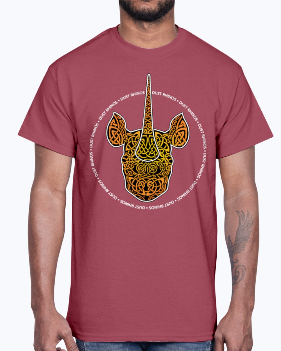 G2000 Unisex Ultra Cotton T-Shirt 12 Colors.  Dust Rhinos Orange Knotwork