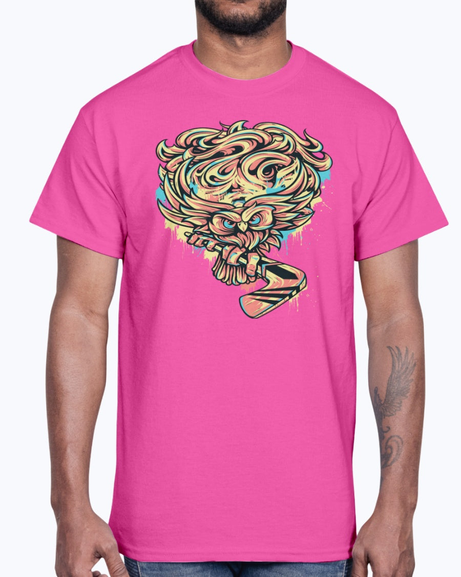 G2000 Unisex Ultra Cotton T-Shirt 12 Colors   Owl hockey player design-516