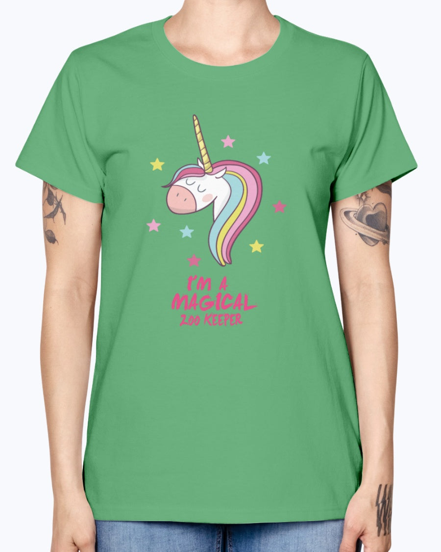 Gildan Ladies Missy T-Shirt 16 colors . Im a magical zoo keeper