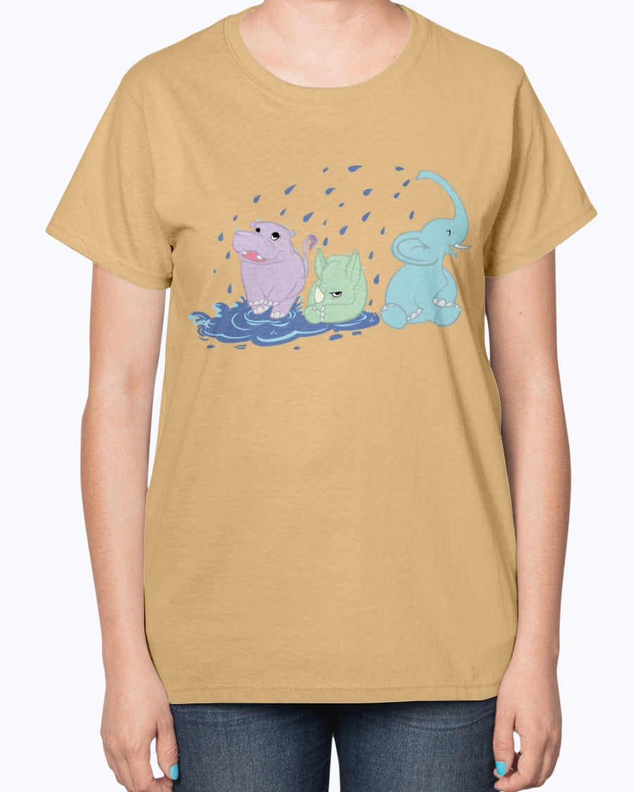 Gildan 2000L Ultra Cotton Ladies T-Shirt 13 colors Dark.  Puddle Pachyderms