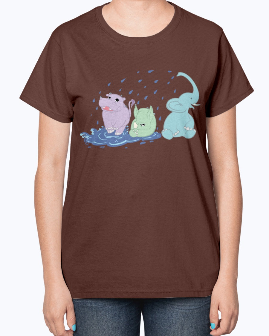 Gildan 2000L Ultra Cotton Ladies T-Shirt 13 colors Dark.  Puddle Pachyderms
