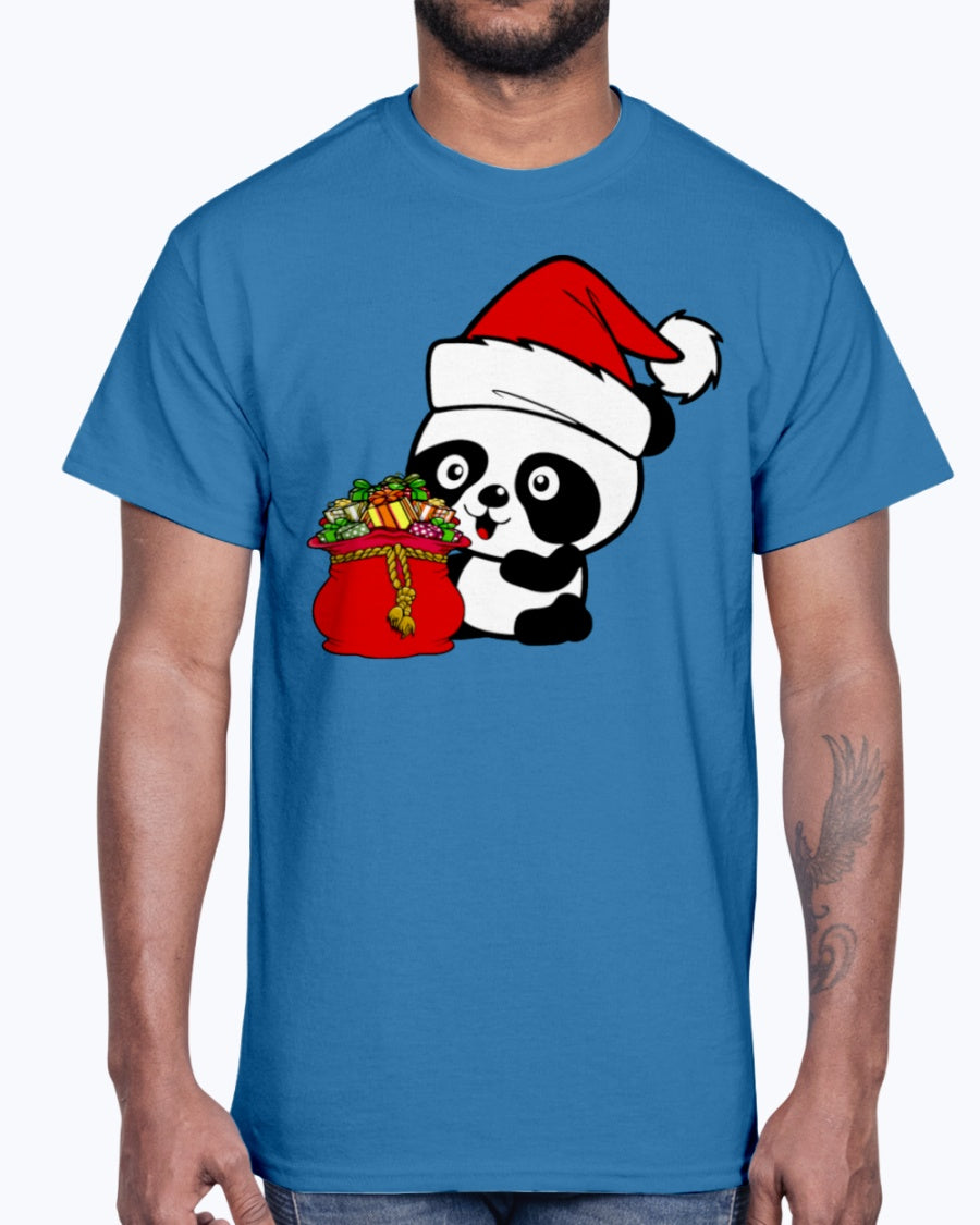 Men's Gildan Ultra Cotton T-Shirt .Santa Panda