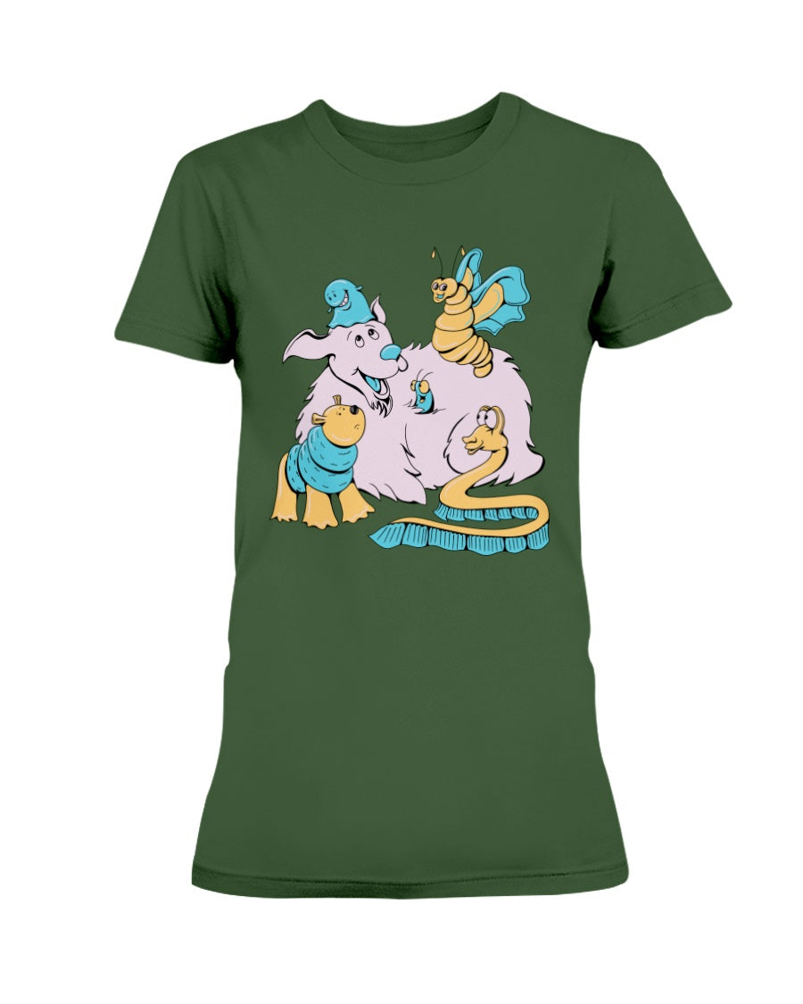 Gildan Ladies Missy Cotton T-Shirt My Happy Dog