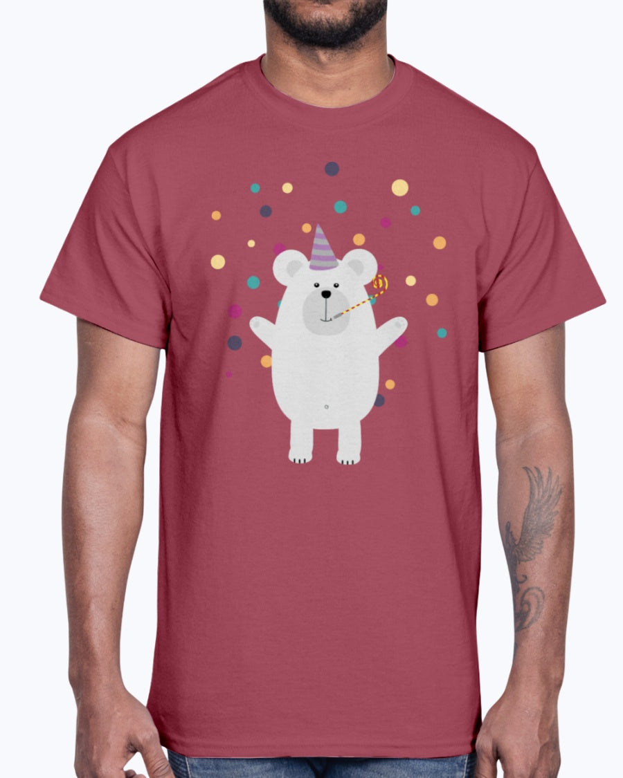 G2000 Unisex Ultra Cotton T-Shirt 12 Colors   Party Polar Bear  Big & Tall.