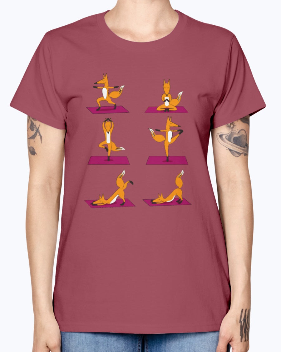 Gildan Ladies Missy T-Shirt 16 colors    FOX YOGA LOVE