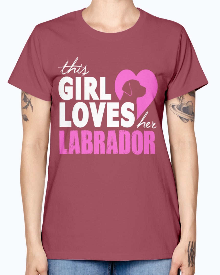 Gildan Ladies Missy T-Shirt 16 colors   The girl loves her labrador