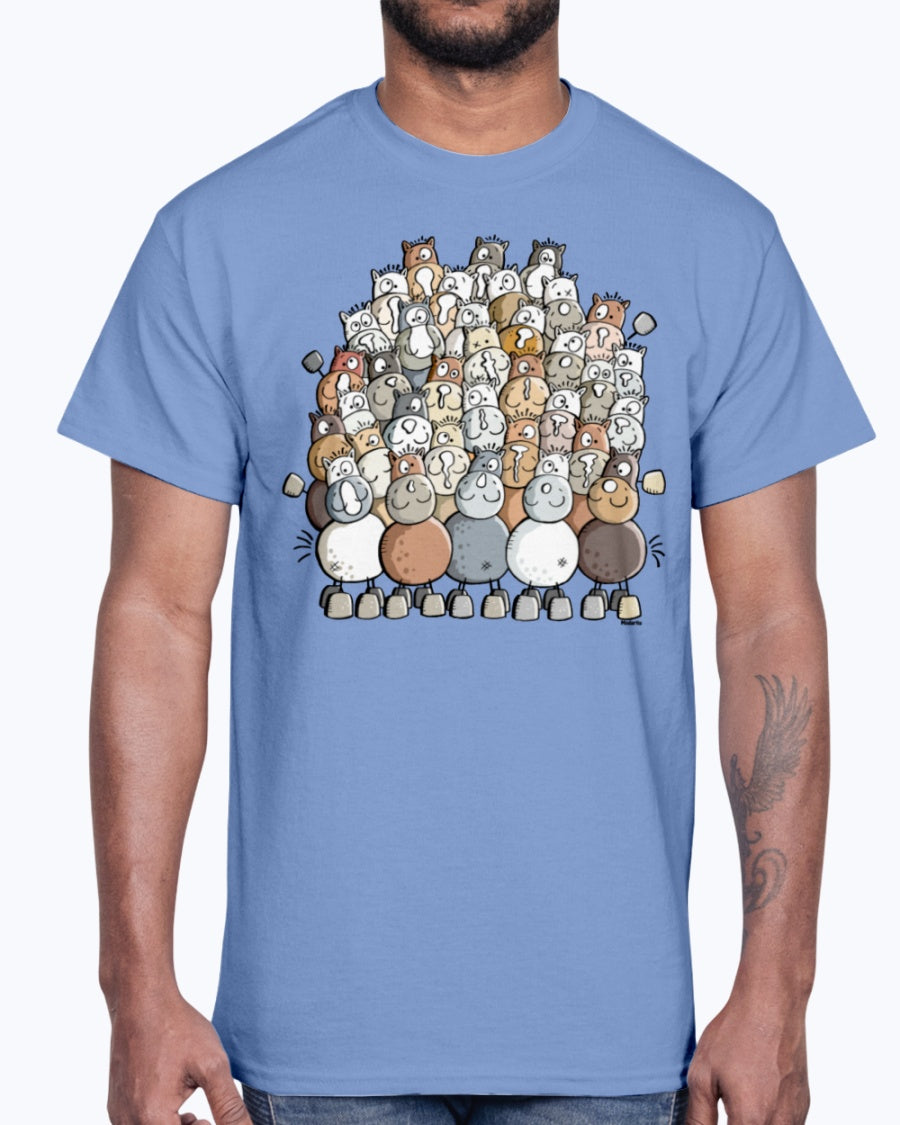 Men's Gildan Ultra Cotton T-Shirt   Colorful pile of horses