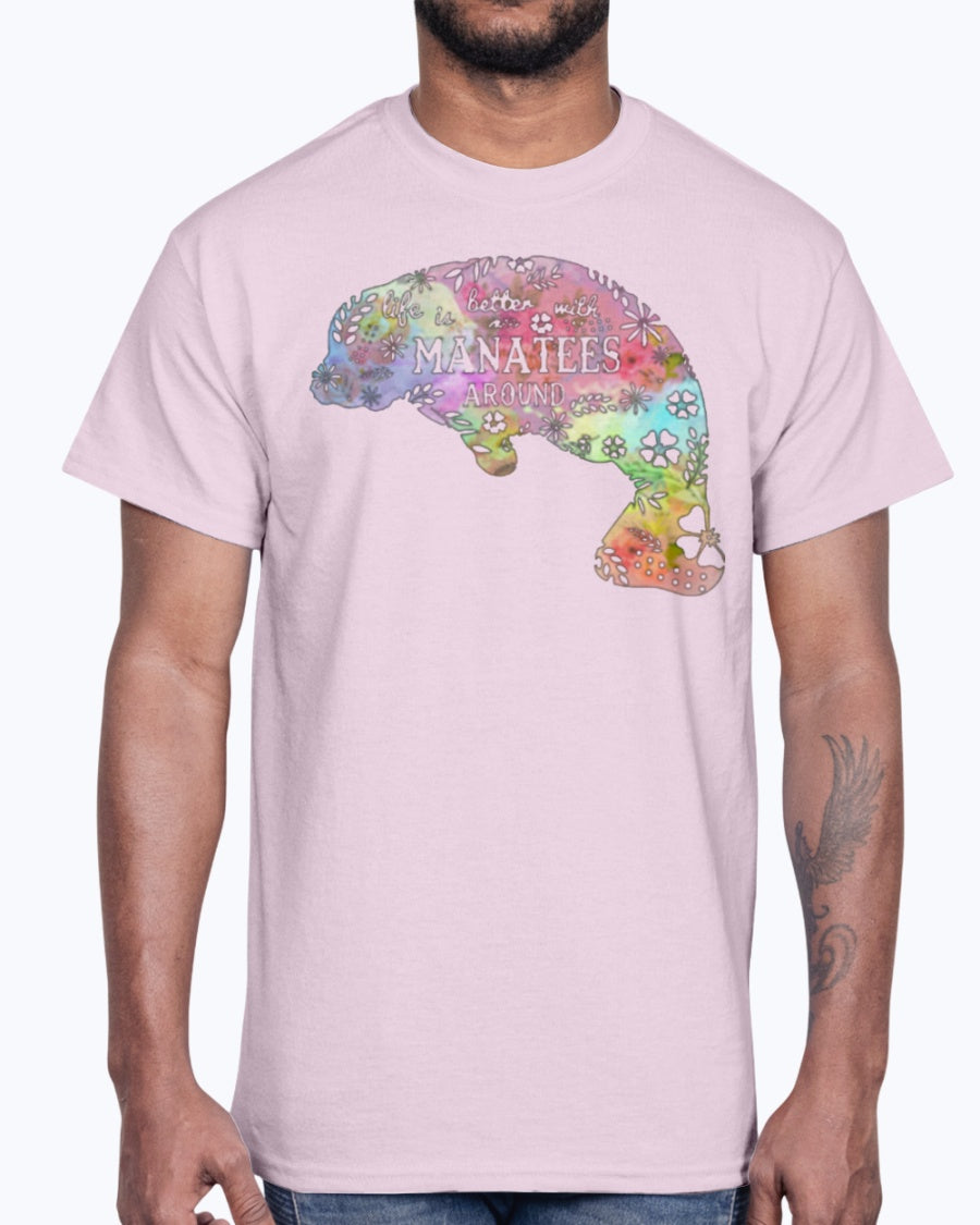 G2000 Unisex Ultra Cotton T-Shirt 12 Colors. Life Is Better With Manatees
