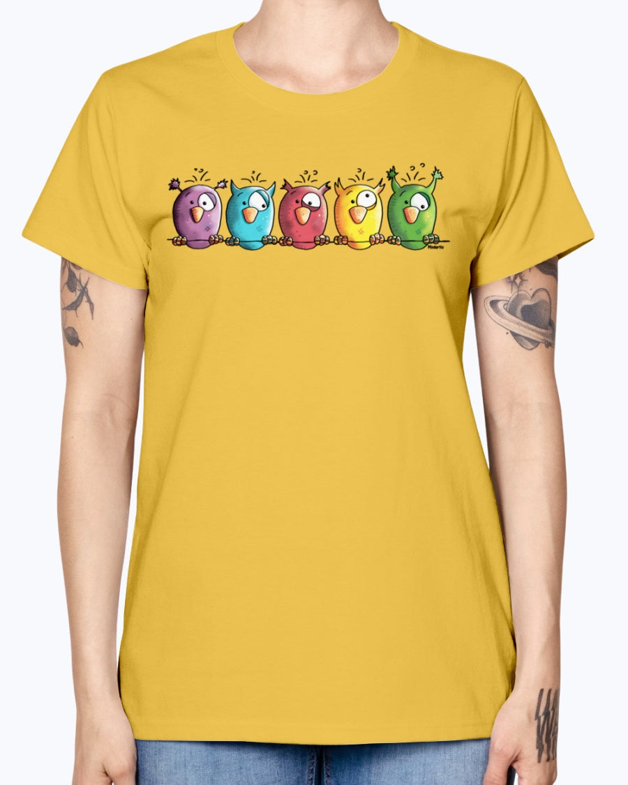 Gildan Ladies Missy T-Shirt 16 colors    Funny Owls