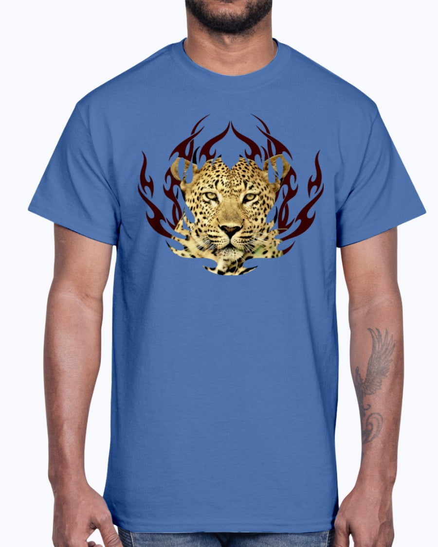 Men's Gildan Ultra Cotton T-Shirt 12 Dark colors.  Leopard
