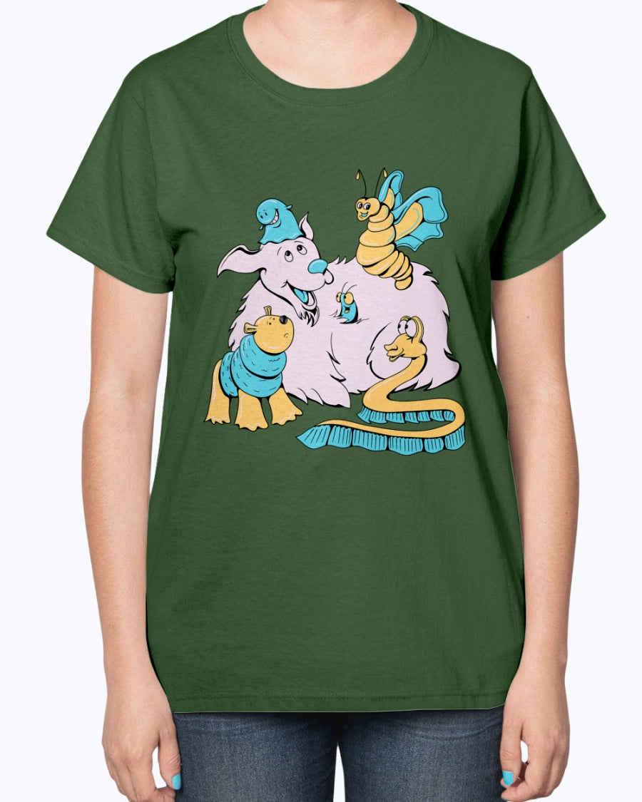 Gildan 2000L Ultra Cotton Ladies T-Shirt 13 colors Dark   Funny animals  Design-18