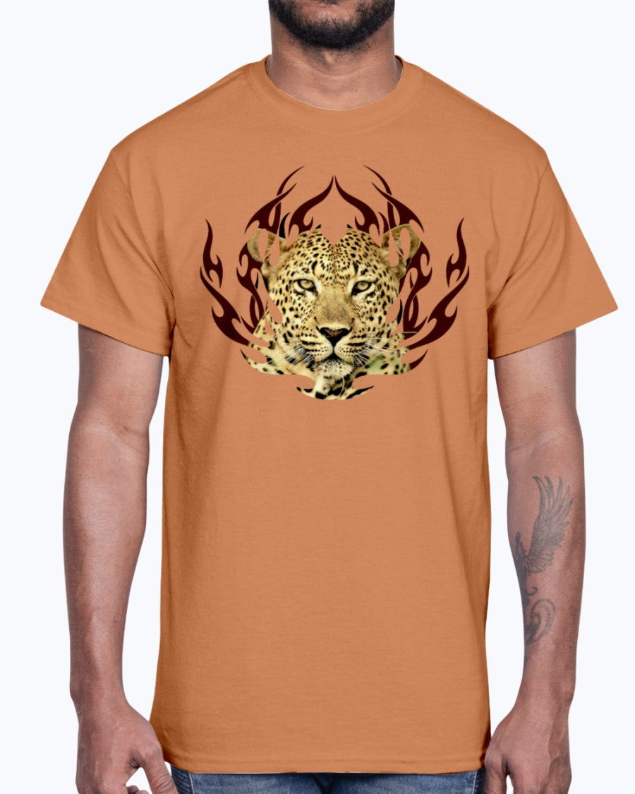Men's Gildan Ultra Cotton T-Shirt 12 Dark colors.  Leopard