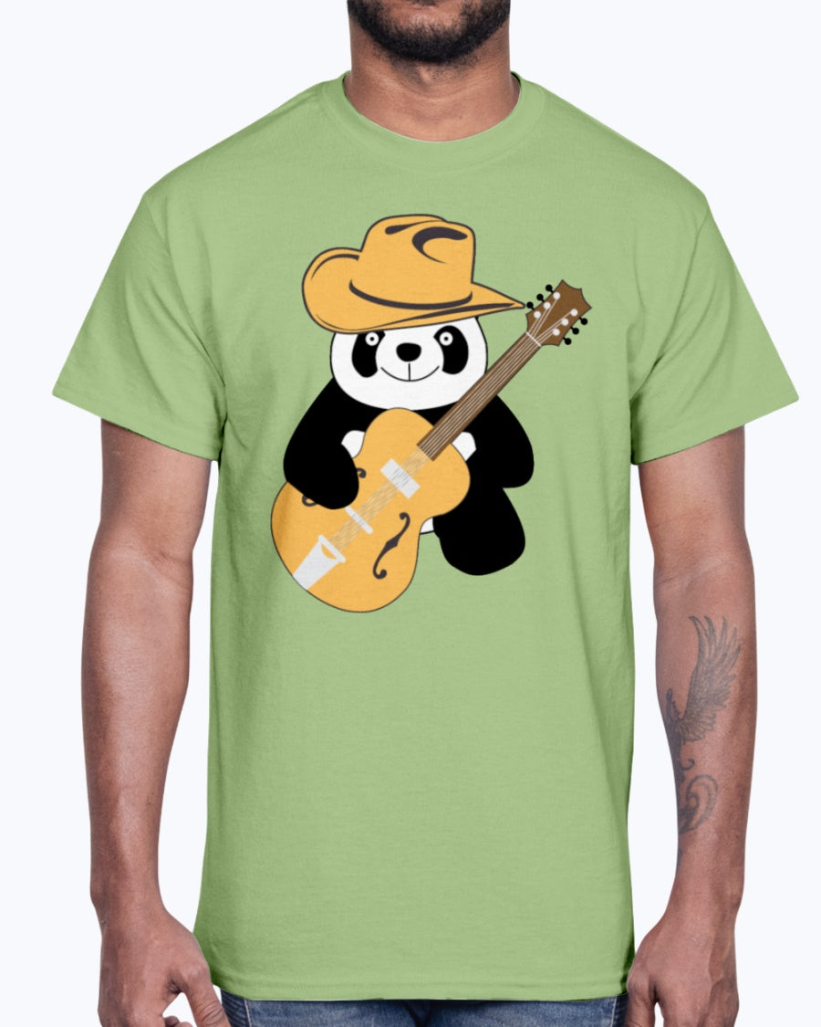 Men's Gildan Ultra Cotton T-Shirt  Funny panda with guitar