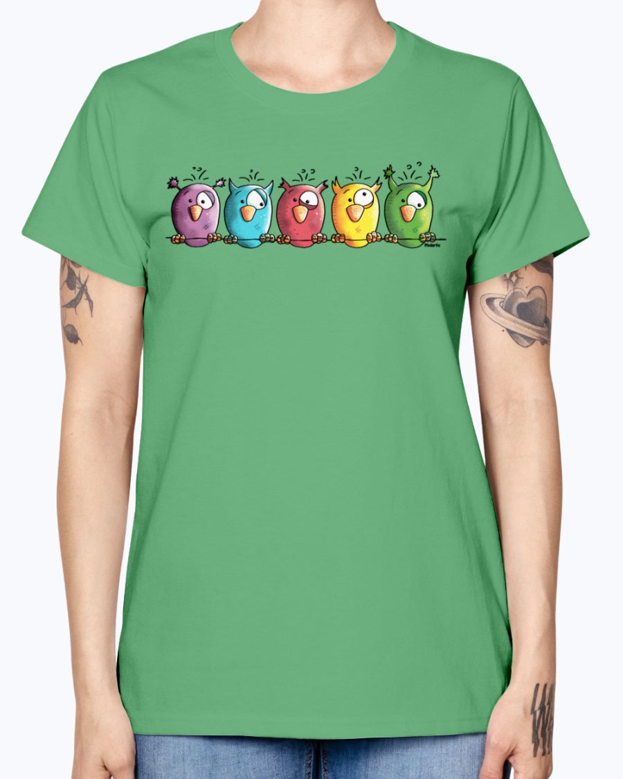 Gildan Ladies Missy T-Shirt 16 colors    Funny Owls