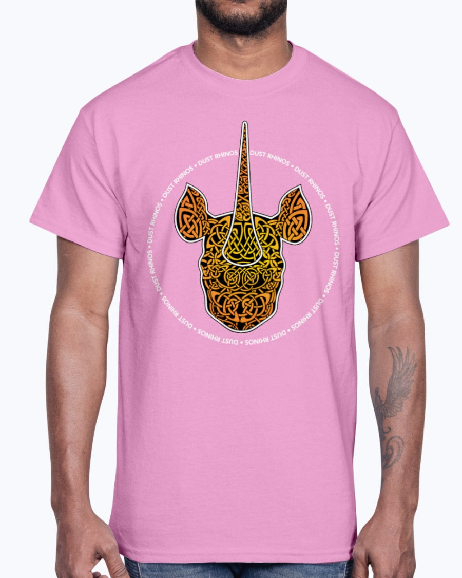G2000 Unisex Ultra Cotton T-Shirt 12 Colors.  Dust Rhinos Orange Knotwork