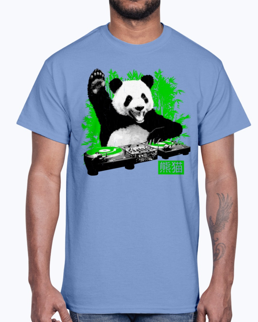 Men's Gildan Ultra Cotton T-Shirt  DJ Panda (vintage distressed look)